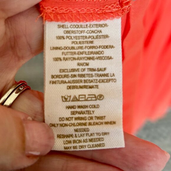 Free People Red Orange Sheer Chiffon Dress Lace Trim Ribbon Belt Womens Size 0 - Picture 14 of 16